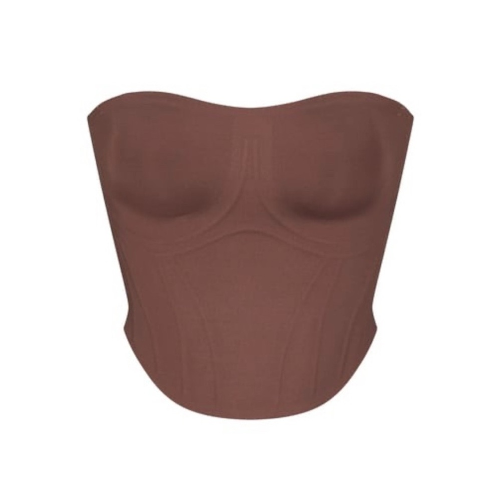 Skims Bonded Cropped Corset In Coffee Size Large New With Tags Sexy - Picture 2 of 8